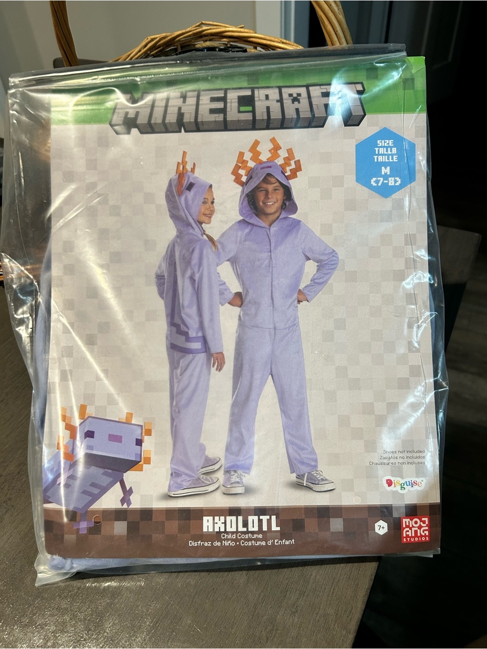 Minecraft Axolotl Kids Costume - Lavender Hooded Jumpsuit by Mojang